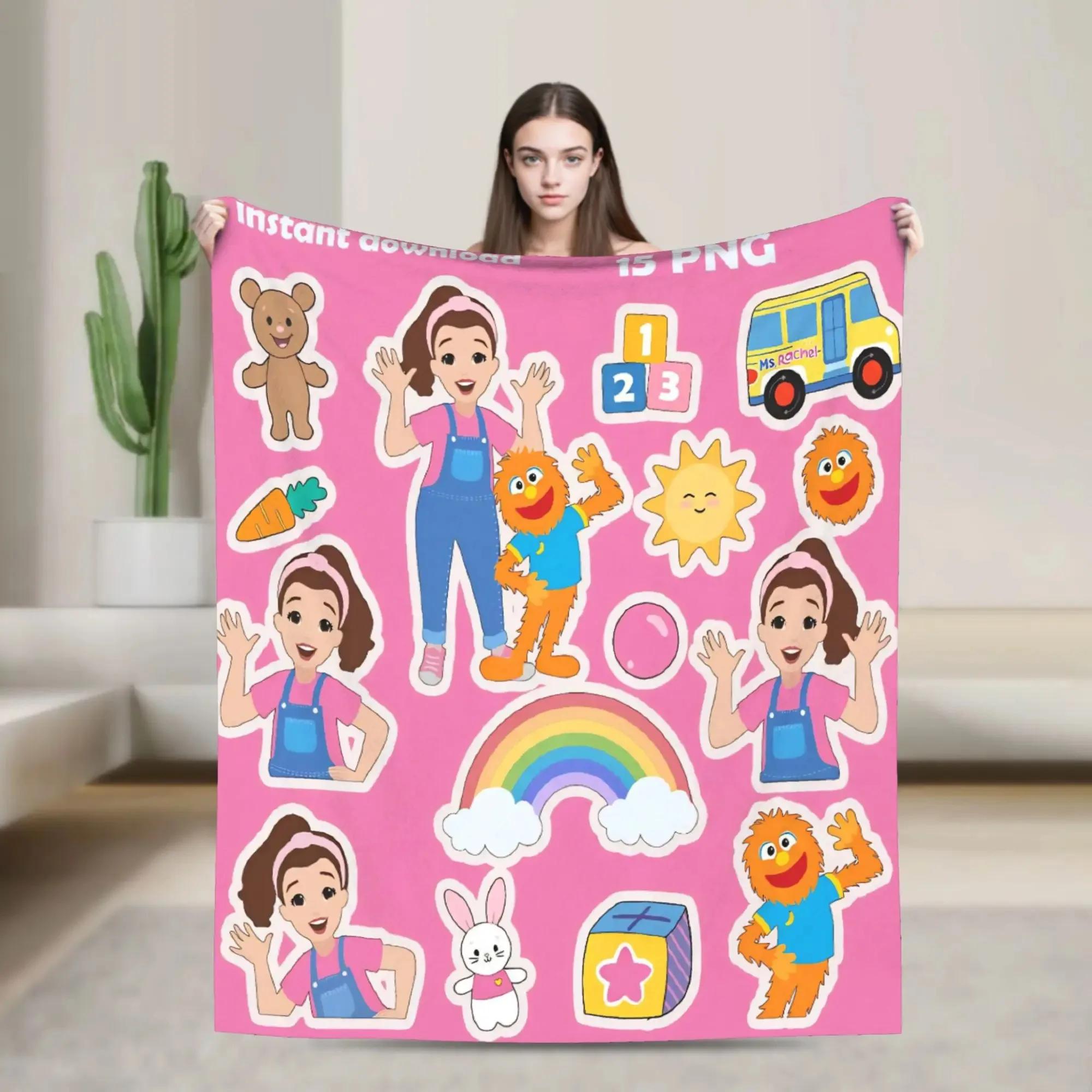

Miss Rachel Teacher Ms Rachel Flannel Blanket Soft Throw Blanket for Outdoor Travel Office Pattern Bedspread Sofa Bed Cover 100cmx150cm