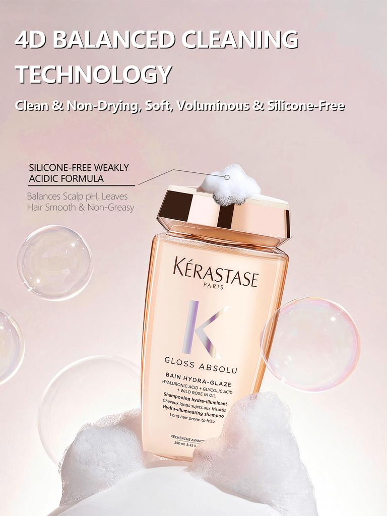 Kérastase Gloss Absolu Shampoo 80ml/250ml | Wildrose Frizz-Kontrolle & Glanz-Boost