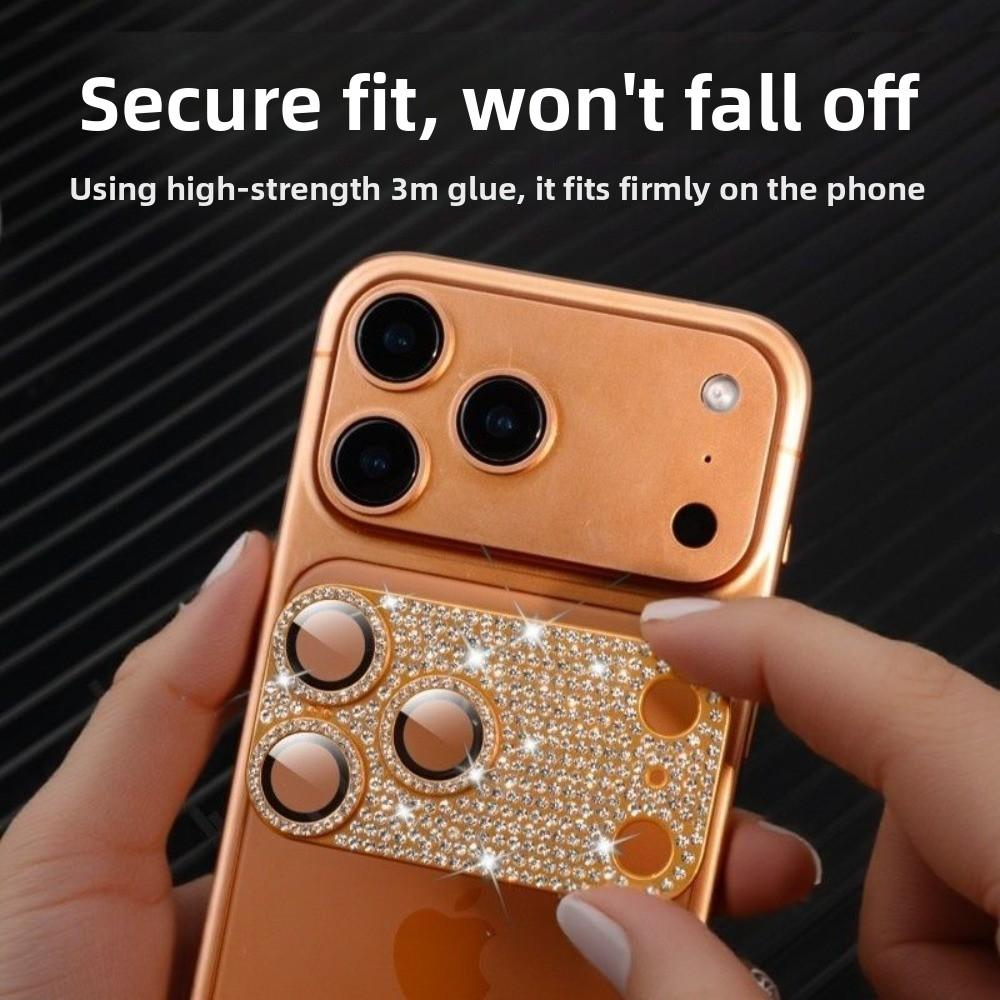 Luksusowa ręcznie robiona naklejka z cyrkoniami odpowiednia do folii na obiektyw iPhone 17Promax dla iPhone17Pro osłona tylnej kamery