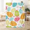 [Holiday Joy]Colorful Easter Egg and Floral Pattern Blanket- Comfortable Flannel Blanket, Suitable for Sofa, Bed, or Gift, Perfe