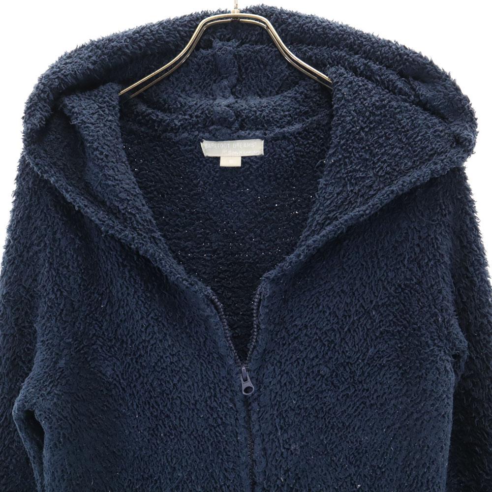 BAREFOOT DREAMS Long Sleeve Zip Hoodie S Navy for Ron Herman Fluffy Women Used