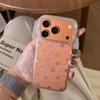 Esthetische Glanzende Goudfolie Bloemenhoesje voor iPhone 17 Pro Max/16/15 met Ketting