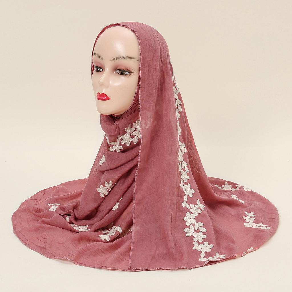 180*80cm Boho Cotton Scarf for Women Lightweight Floral Fashion Flower Scarves Cotton Feeling Shawl Wrap