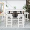VidaXL Ensemble de bar de jardin 7 pcs blanc bois de pin massif, ensemble de bar, ensemble de meubles, ensemble de bar 3154756