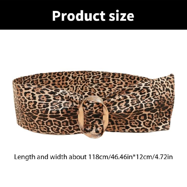 Leopard Pattern Corset Belt for Adult Fashion Waist Belt All Matching Metal Buckle Belt Girl Elegant Cincher Waistband