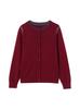 2025 Red Knitwear Round Neck Sweater for Middle-aged Women - Stylish Spring & Autumn Fashion