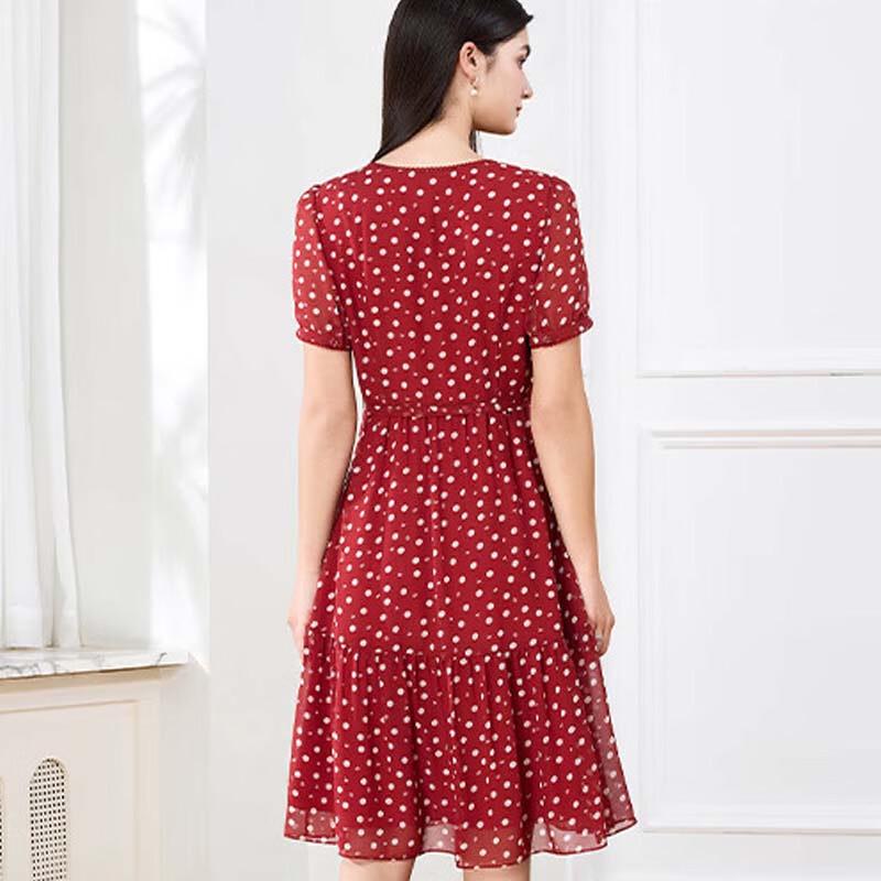 JESSIE Vintage French Polka Dot Short Sleeve Dress