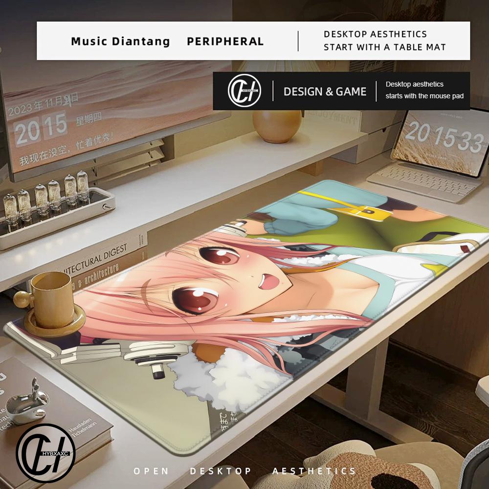 Cute Anime Super Ssonicos Girl Xxl Mouse Pad Anti Slip Rubber Edge Locked Thickened Laptop Gaming Table Mad Desk Mat Hybxaxc