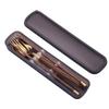 Stainless Steel Portable Tableware Wooden Chopsticks Spoon Fork Set Student Outdoor Picnic Convenience Box Three-piece Set