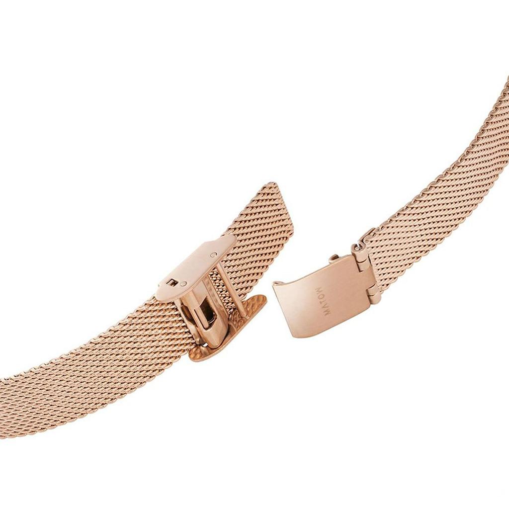 Autorisierter Händler [MATOW] Damenarmbanduhr mw004008 [Tsuki Oborozuki] Rechteckig Roségold Mesh Arabisch