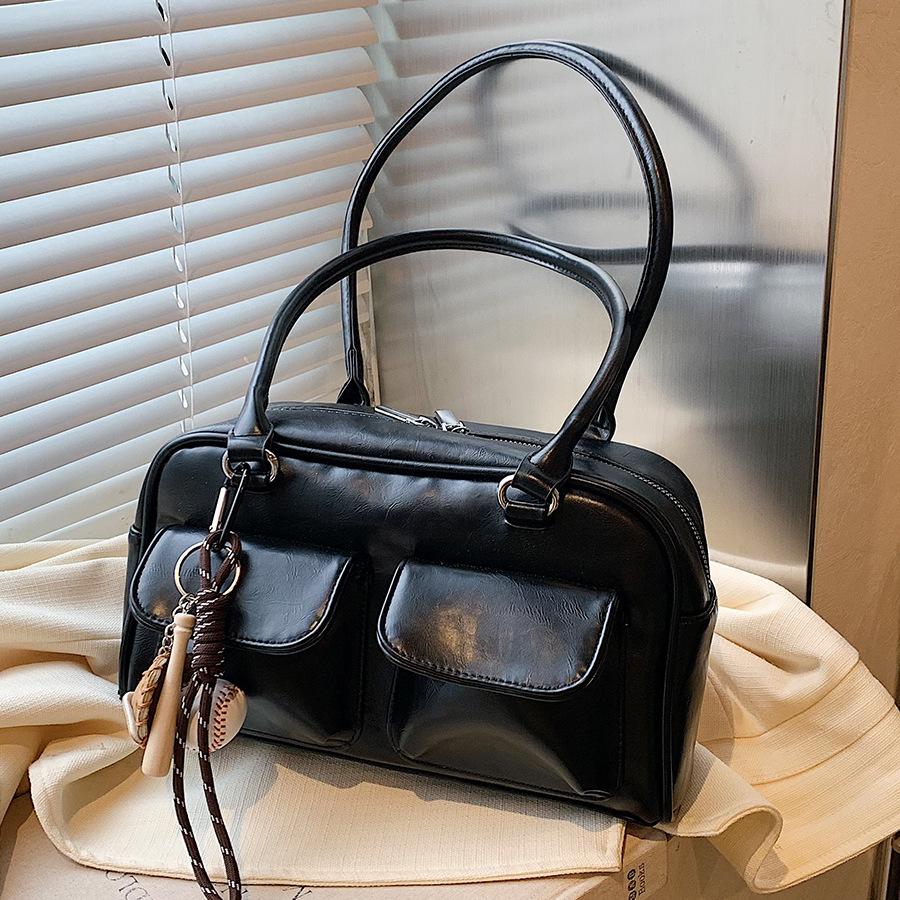 Wucifang Bags Women's Brown Small Bag New Versatile Commuter Shoulder Handbag