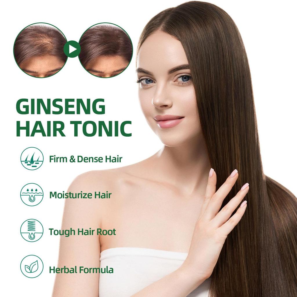 OUHOE Ginseng Hair Growth Serum 100ml: Ginseng extract promotes hair growth, strengthens hair, prevents hair loss, and moisturizes hair.