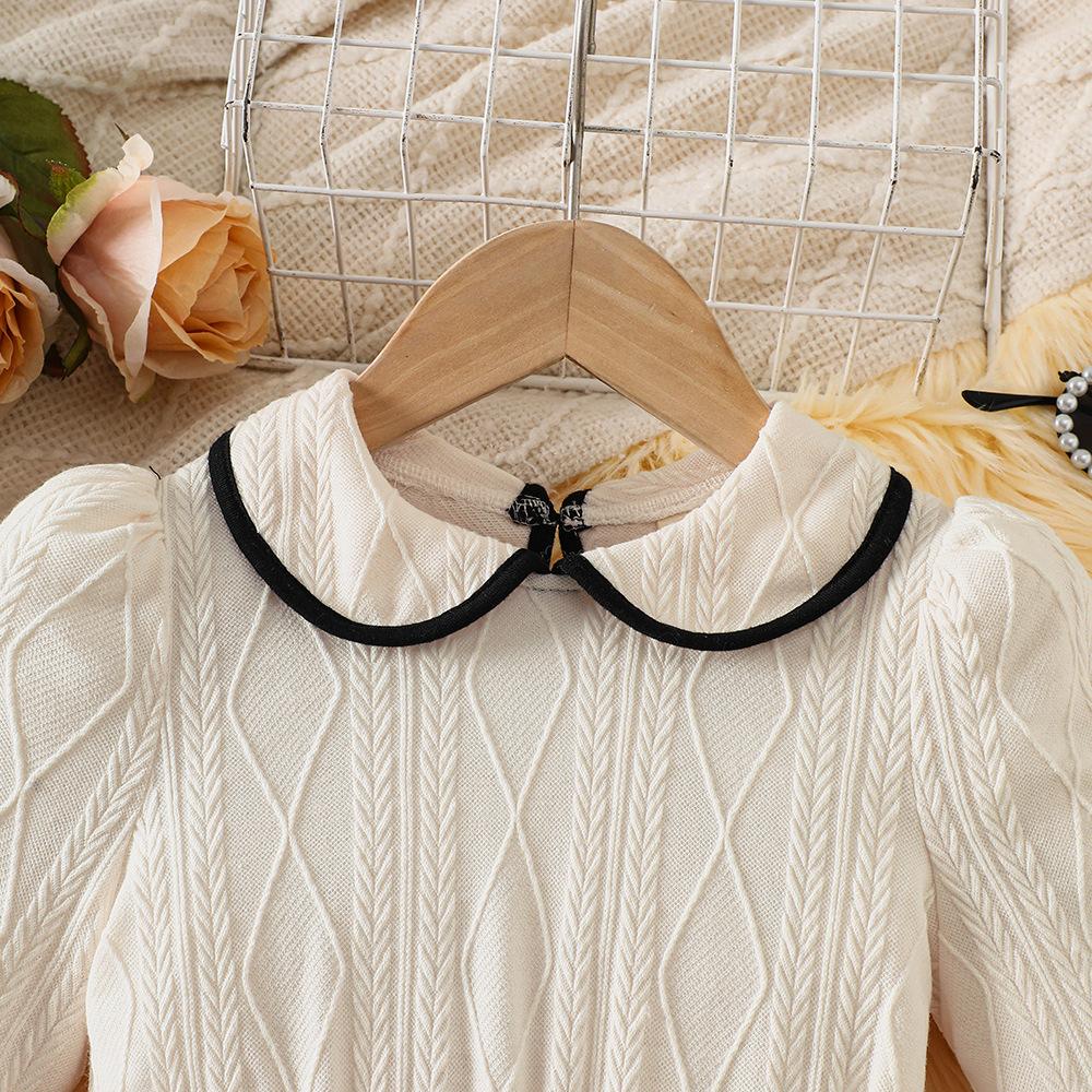 Children's Wear Children's New Girls' Autumn and Winter Doll Collar Sweet Long Sleeve Dress