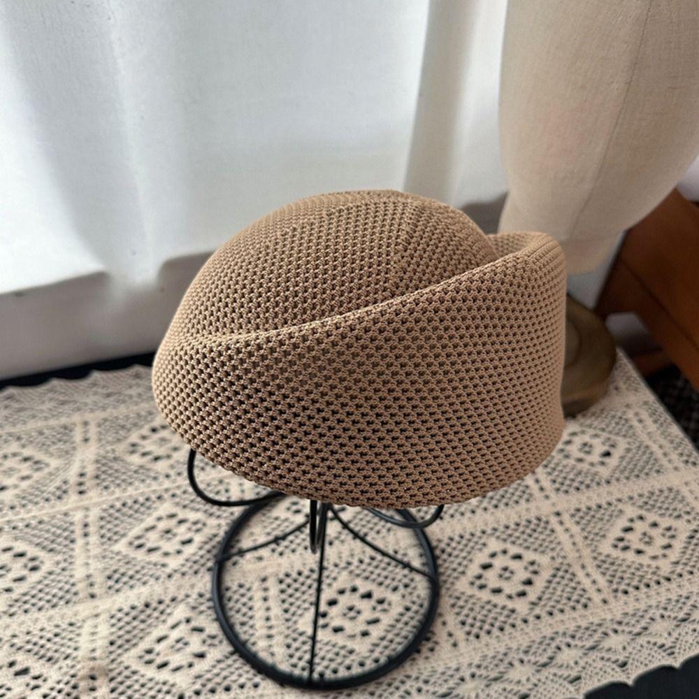 Breathable Mesh Berets Cap Summer Knit Beret Elegant Painter Hat  Outdoor