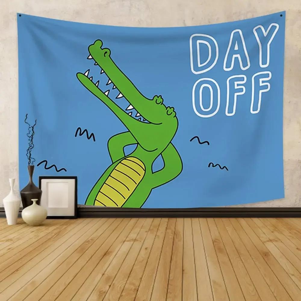 Crocodile Tapestry Alligator Tapestries Wildlife Animal Wall Hanging for Children Boys Teens Crocodiles Wall Art Decorative Room