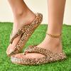 Fashion Crestar Summer Women's Flip Flops Fashion Leopard Print Outdoor Thick Sole Sandals Slip On Beach Slippers Leisure House Slides