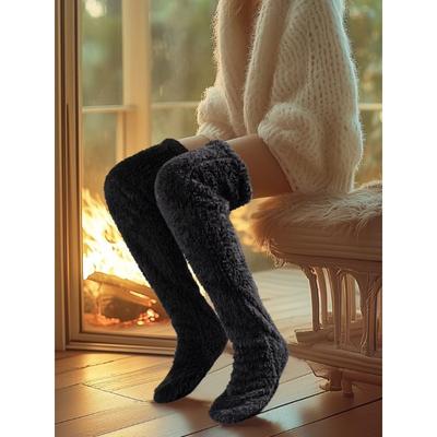 Fashion 2024 Shoes Female Hot Sale Sleeve Women's Boots Winter Plush Fleece for Warmth Solid Light High Tube Over The Knee Socks Boots