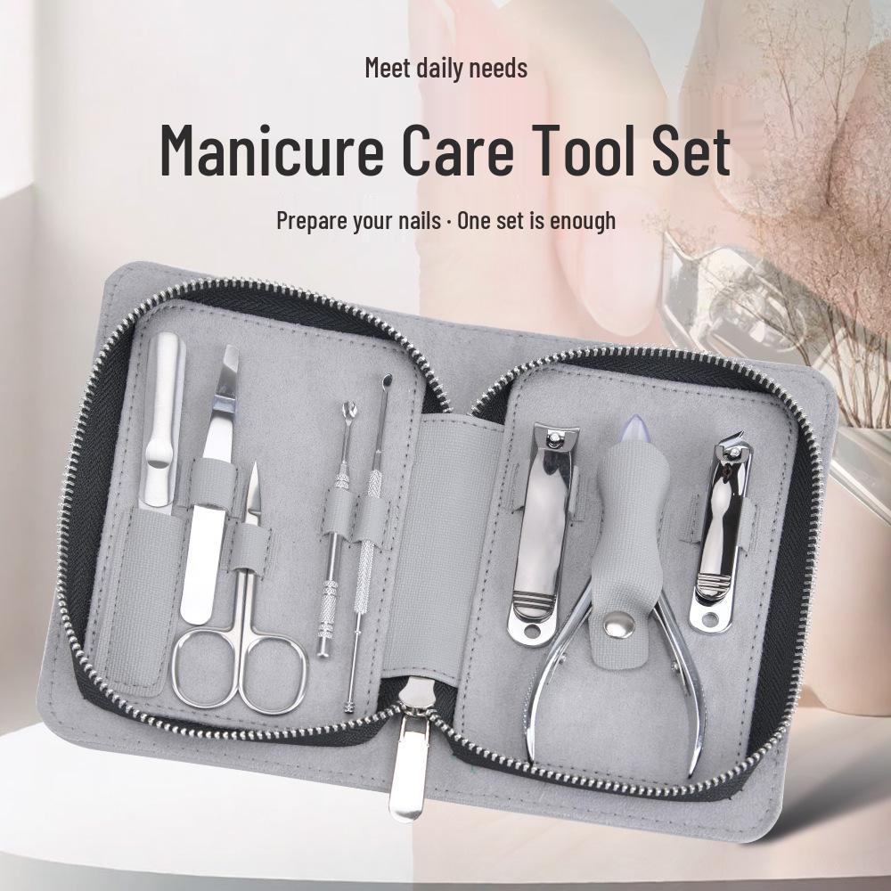

Stainless Steel Manicure Set: Nail Clippers, Cuticle Scissors, and File