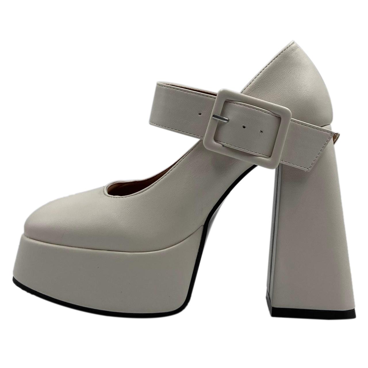 мода Туфли Мэри Джейн на толстой подошве с квадратным носком, женские туфли на платформе, женские туфли на платформе с высоким каблуком 34 бежевый