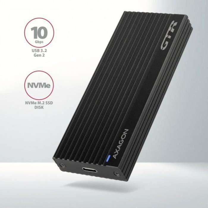 External Hard Drive - AXAGON - EM2-GTR - M.2 SSD - USB-C 3.2 Gen 2 - Black