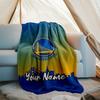Custom Name Warriors Theme Printed Blanket - Perfect for Couch, Bed, Travel & Outdoor Use | Machine Washable, Cozy & Durable.