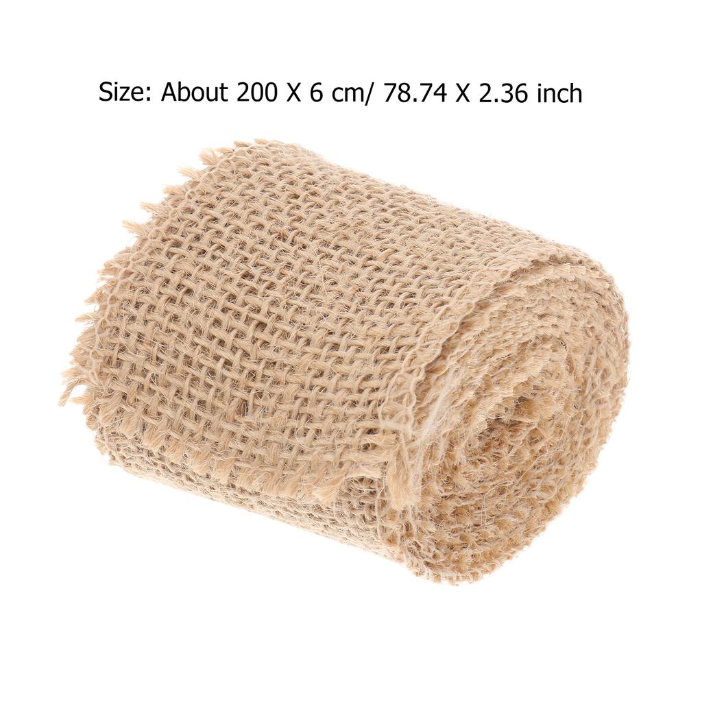 2M Jute Burlap Ribbon Roll Natural Color For Christmas Wedding Decoration Craft Diy Eco Friendly Fabric Strip Handicraft Sewing