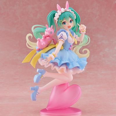Figura de Anime Hatsune Miku de 20 cm / 7,87 pulgadas Kawaii Cuentos de Hadas Figura de Acción Miku Figura de Niña con Piruleta Modelo de Colección de PVC Muñeca Juguete
