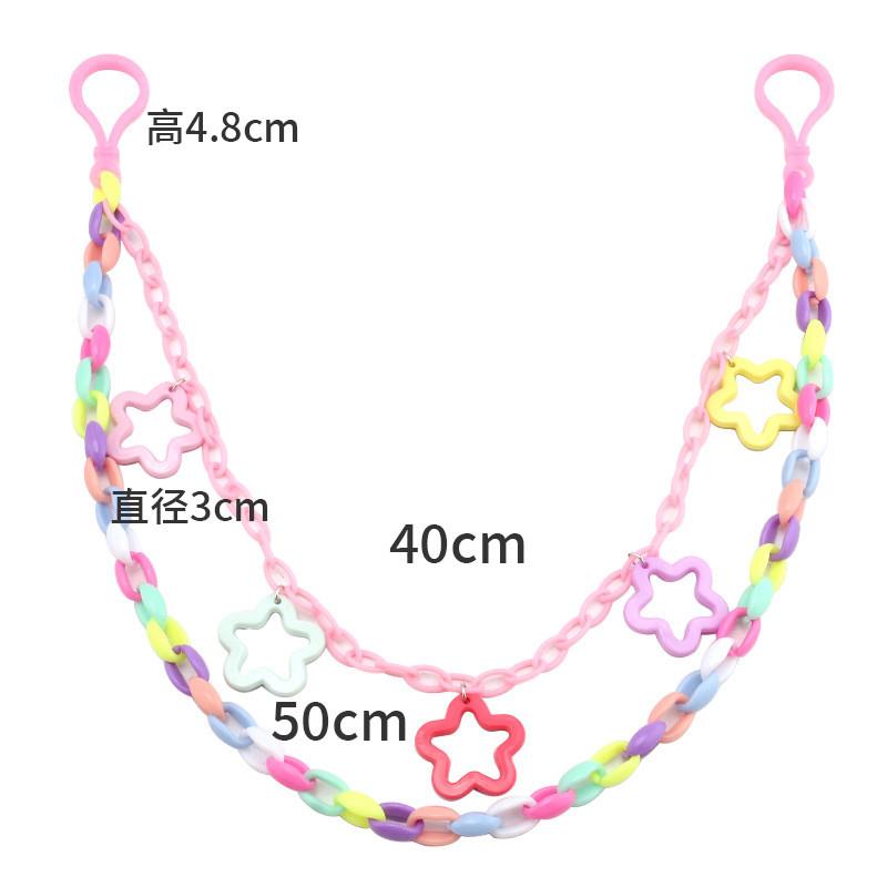 Punk Colorful Star Acrylic Belt Chain For Youth Men Women Summer Fashion Jewelry