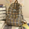 Nuovo Zaino Semplice con Texture a Quadri Grande Capacità Versatile Borsa Scolastica Fashi Causale e per Pendolari Zaino da Viaggio per Donne Uomini