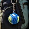 Xiaobudian Keychain Pendant Thickened Metal Key Ring, Crochet Earth Shape Bag Pendant, Mini Portable Chain for Handbag Backpack Charm