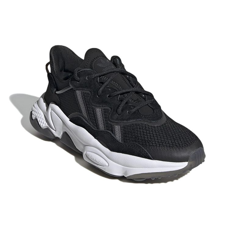 Adidas Originals Ozweego Non-Slip Shock Absorbing Durable Sports Casual Shoes Kids Sneakers Black White FV7533