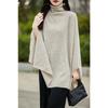 Spring Autumn Wool High Neck Shawl Women's Medium-Length Korean Version of Sleeveless Casual Pullover Wool Cape Jacket