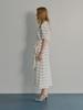 MUSE BY ROSE Peris Striped Puff Sleeve Top (Off-White)