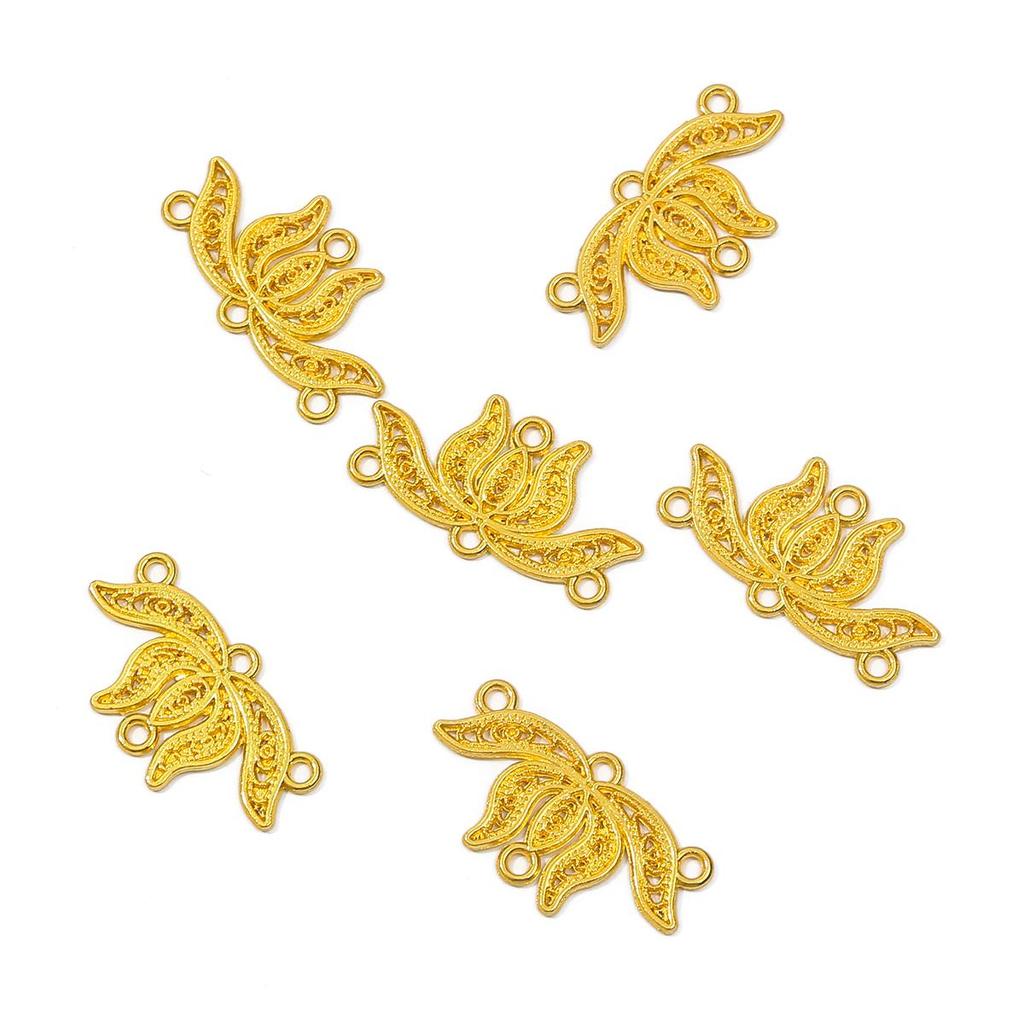 5/10 Stücke Metalllegierung Lotus Stecker Charms Anhänger DIY Schmuckzubehör