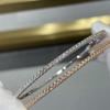 Quality Pure 925 Silver Jewelry For Women Gold Bangle Move Diamond Bangle Wedding Jewelry Around Rivet 6cm Bangle