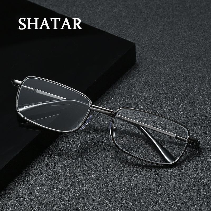Shatar New Crystal Glass Lens Reading Glasses Men For Women Metal Frame High Quality Anti-Fatigue Clarity Prescription Glasses