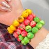 Dopamine Colorful Beaded Bracelet Summer Cute Simulation Fruit Resin Bangle Cartoon Creative Fashion Sweet Girls Handmade Jewelr
