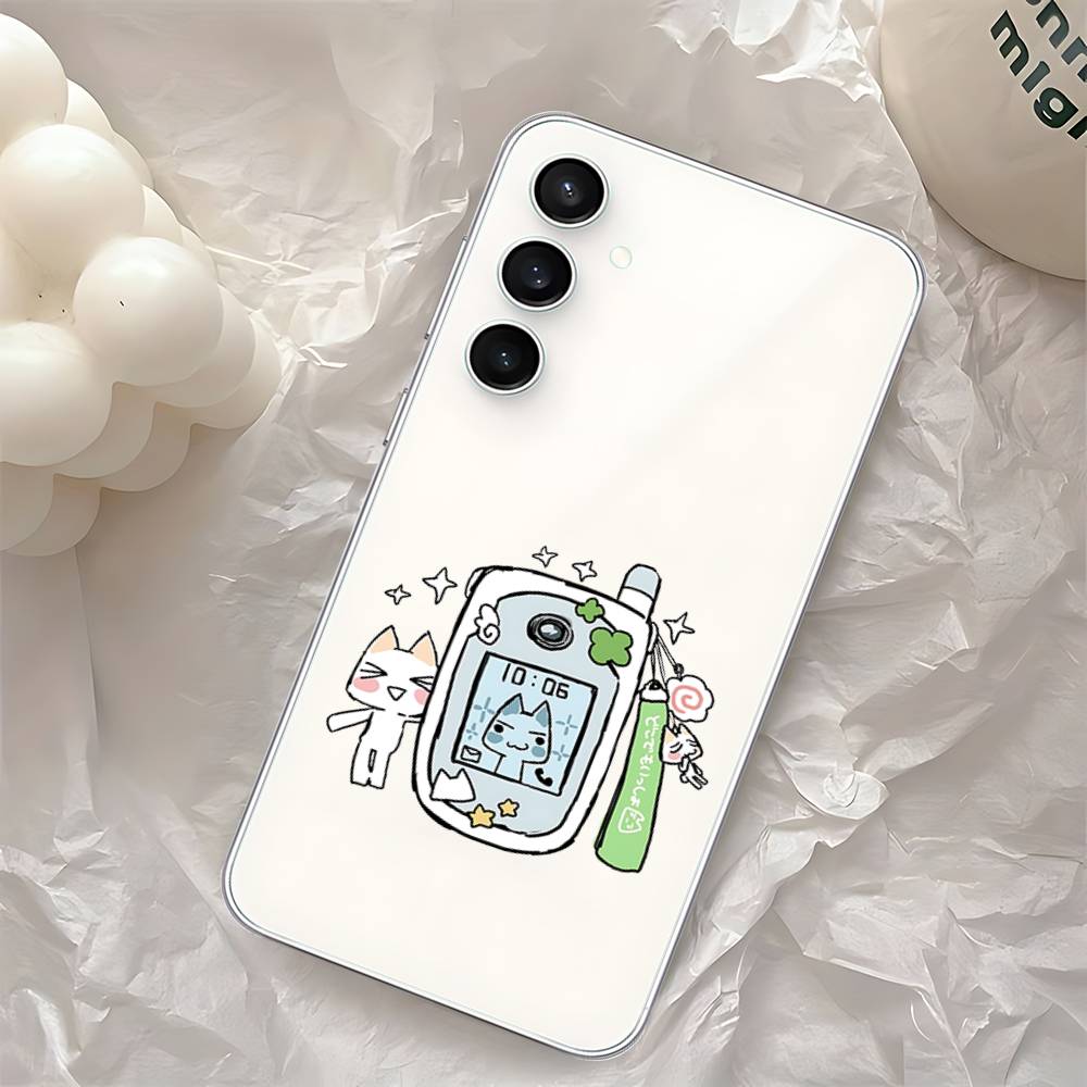 INS Cute T-Toro Inoue-S Cat Phone Case For Samsung Galaxy S25 S24 S23 S22 S21 FE Ultra Plus A32 A53 A13 A31 Soft Cover