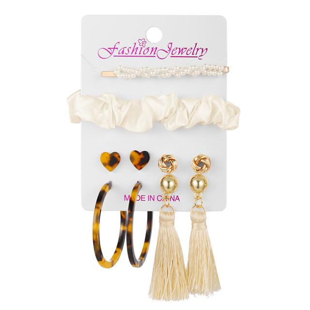 17KM Boho Shell Acrylic Drop Earrings for Women Brinco Gold Rattan Dangle Earring Set Boucle Doreille Femme Fashion Jewelry