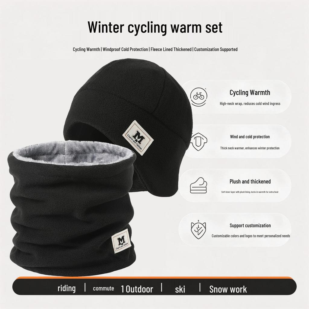 Unisex Windproof Cycling Hat with Face and Neck Protection - Velvet Lined, Thickened for Autumn & Winter