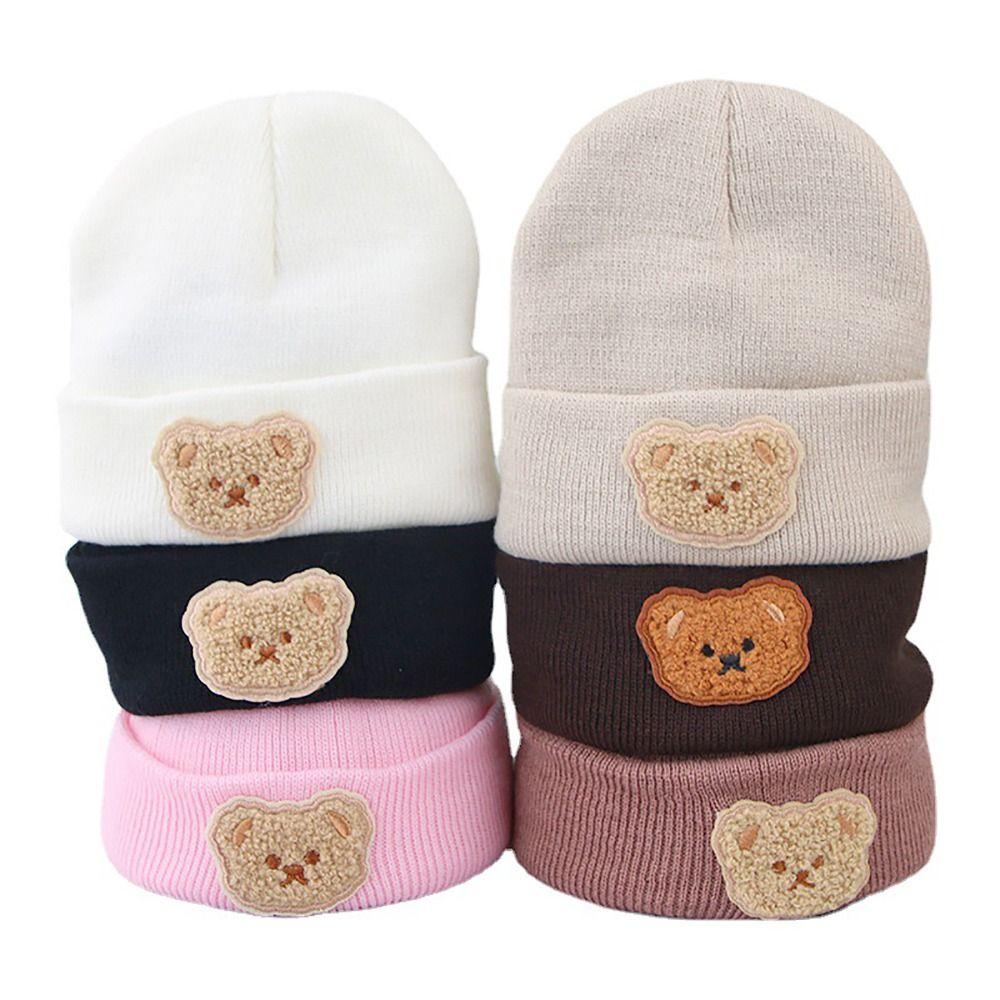 Brimless Beanie Caps Autumn Winter Warm Knitted Cap Cute Crochet Hats  Kids Boy Girl