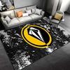Volcom Stone Inside Yellow Circle on Black and White Forest Accent Carpet, Yellow Surf Style Design, Cozy Fan Rug Decor and All Seasons Gift