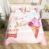 Homewish Cartoon Pink Ice Cream Duvet Cover SetWatercolor Bedding SetTeens Boys Girls Kids Bed Set
