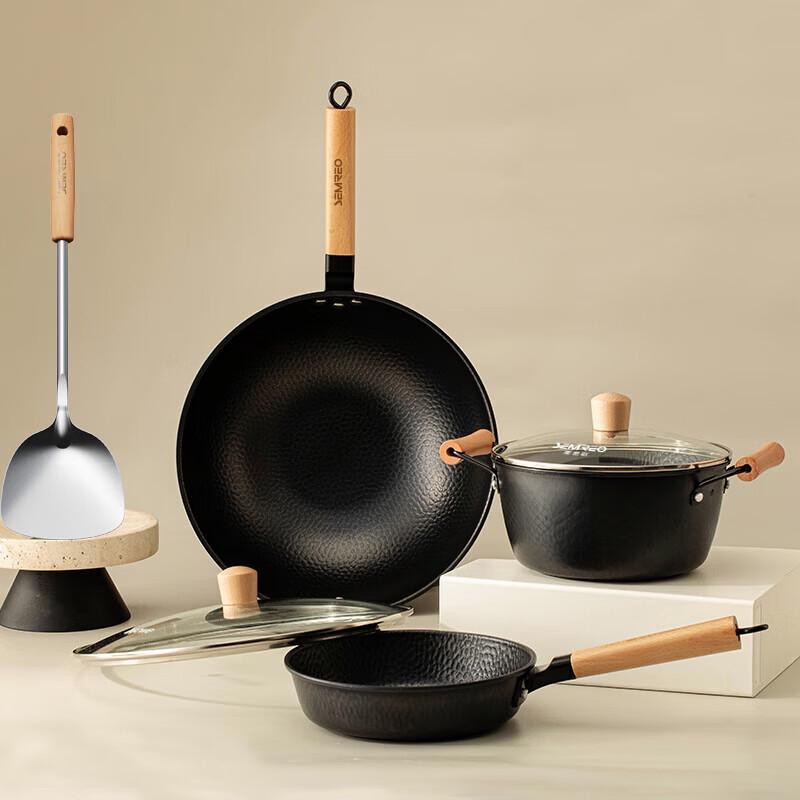 Smio Hammered Pure Iron Cookware Set