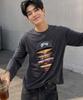GRAVER ORDINARY [Odnr Unisex] Face Grae Long Sleeve T-Shirt_Charcoal