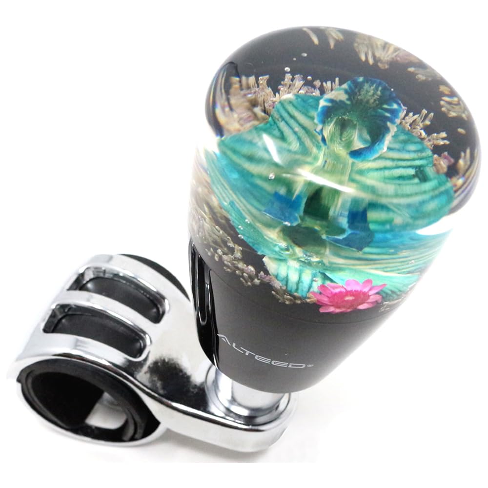 

AUTOLAND Underwater Flower Steering Wheel Spinner Real Thin Diameter Grip Knob, Orchid, Blue, синий