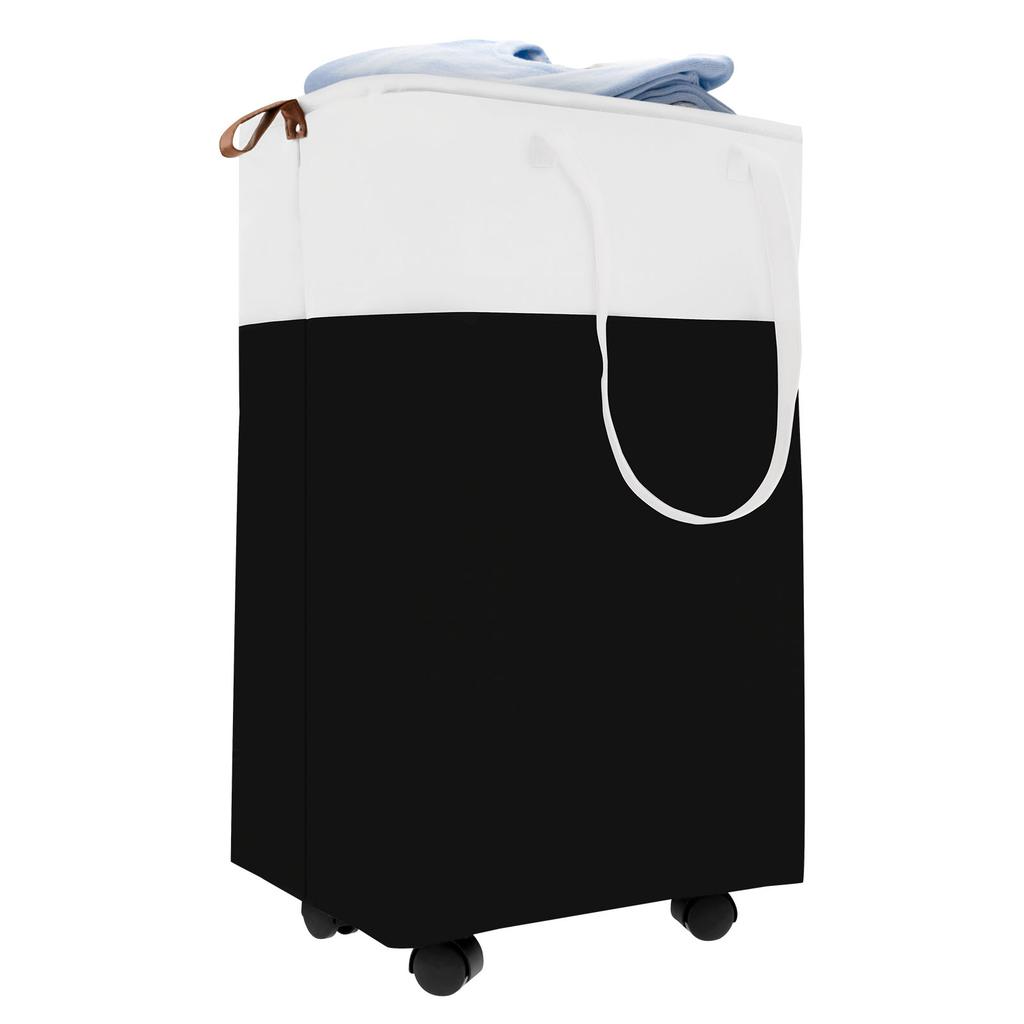 75/90L Laundry Basket Collapsible Laundry Hamper with Wheels Clothes Hamper with Handles for Home Dorm Bathroom Laundry Room