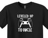 Leveled Up To Uncle T-Shirt, Funny Gamer Gift, New Uncle Announcement