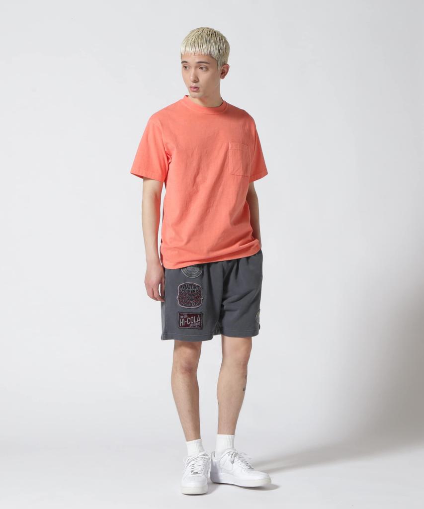 AVIREX DAILY SHORTSLEEVE FADE WASH POCKET T-SHIRT L 150 orange 783-3934010