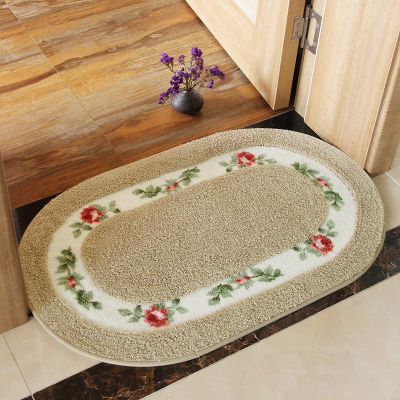 

Bedroom Entrance Bathroom Soft Door Mat Rose Imitation Cashmere Floor Mat Water Absorbent Wear Resistant Non-Slip Rug Q16210QQ-40x60cm